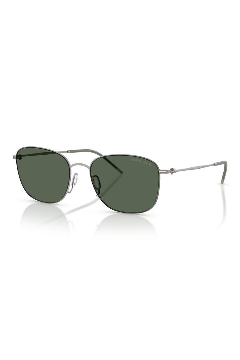 54mm Pillow Sunglasses, Alternate, color, GUNMETAL / DARK GREEN