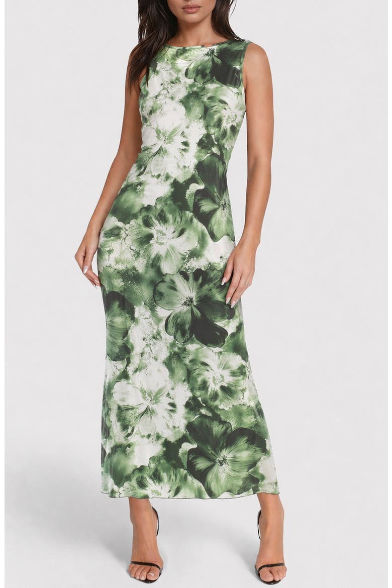 Sleeveless Maxi Dress, Main, color, OLIVE MULTI