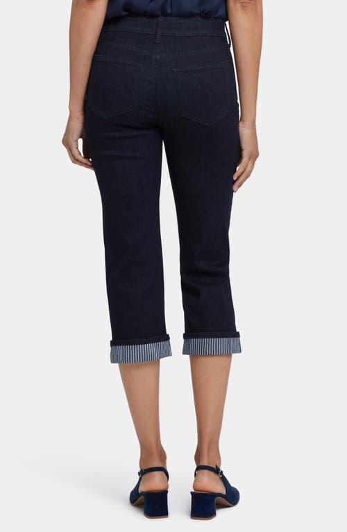 Nydj Marilyn Stripe Cuff Crop Straight Leg Jeans In Rinse