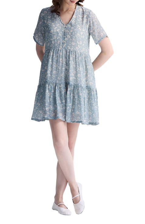 Floral Short Tiered Dress