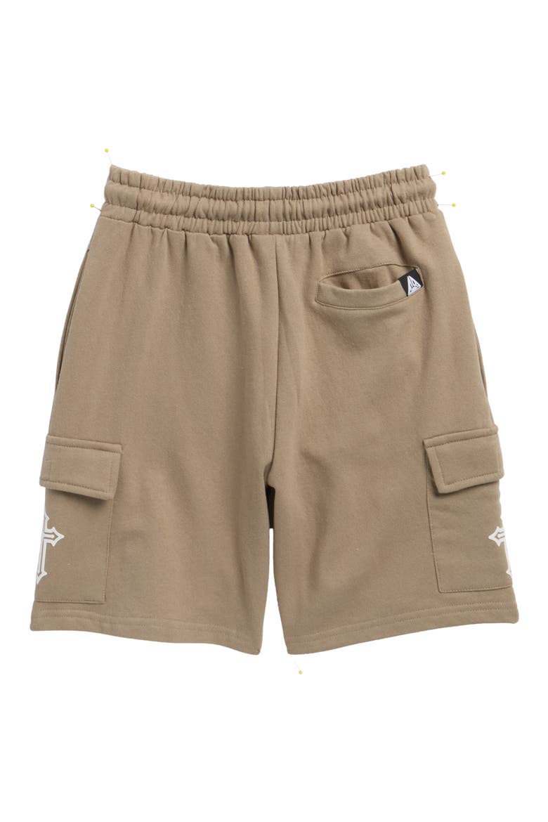 Kids' Gideon Fleece Cargo Shorts, Alternate, color, WINTER TWIG/ SAINTS