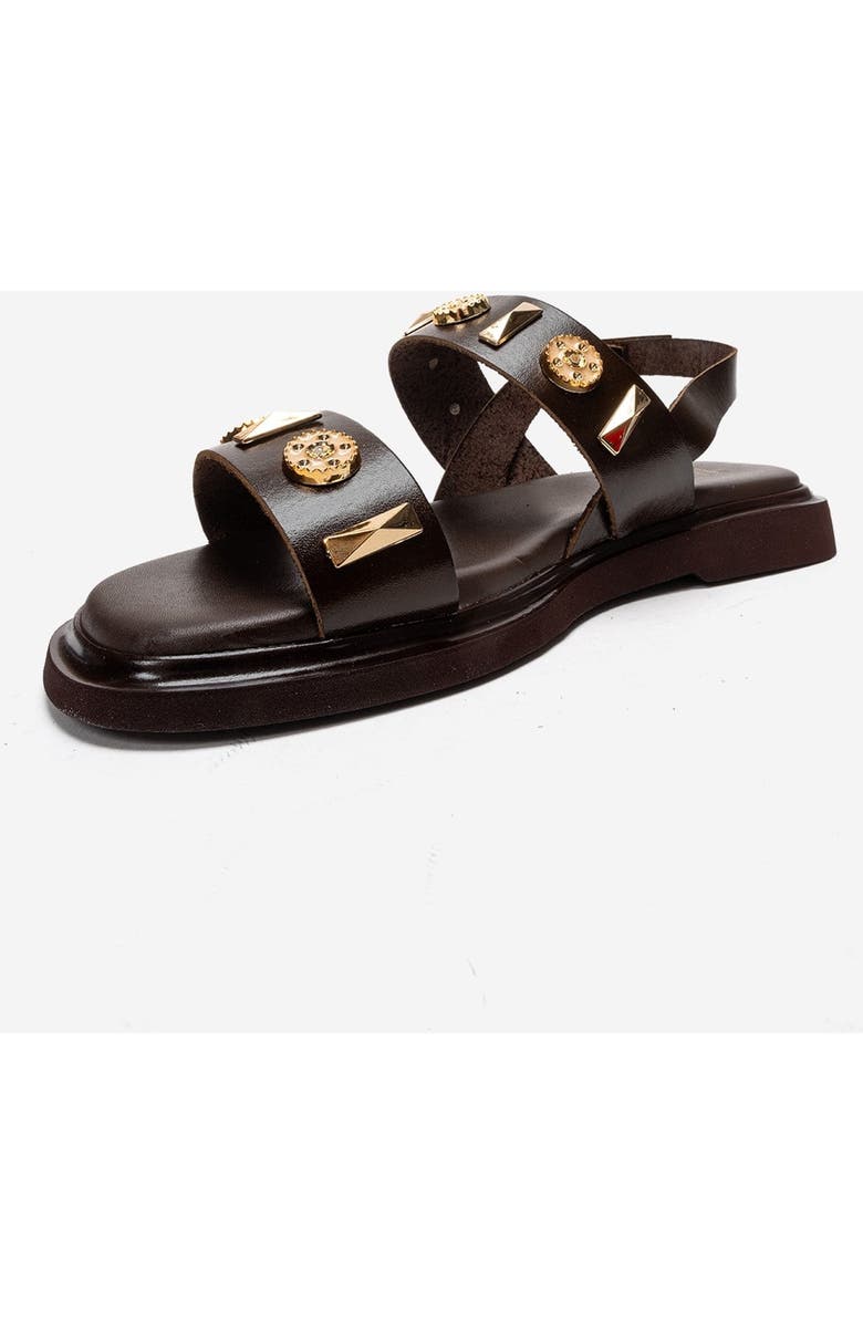 Forever & Always Shoes Libera Leather Sandal, Alternate, color, Brown