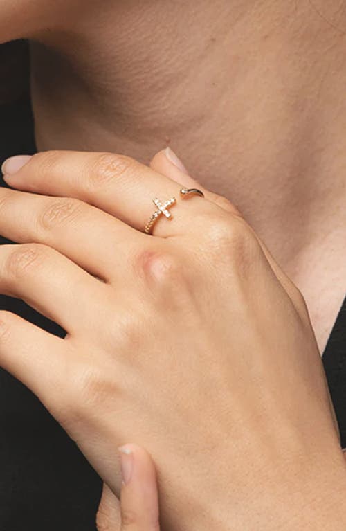 Bearfruit Jewelry Horizontal Cross Adjustable Bracelet, Necklace & Ring Set In Gold