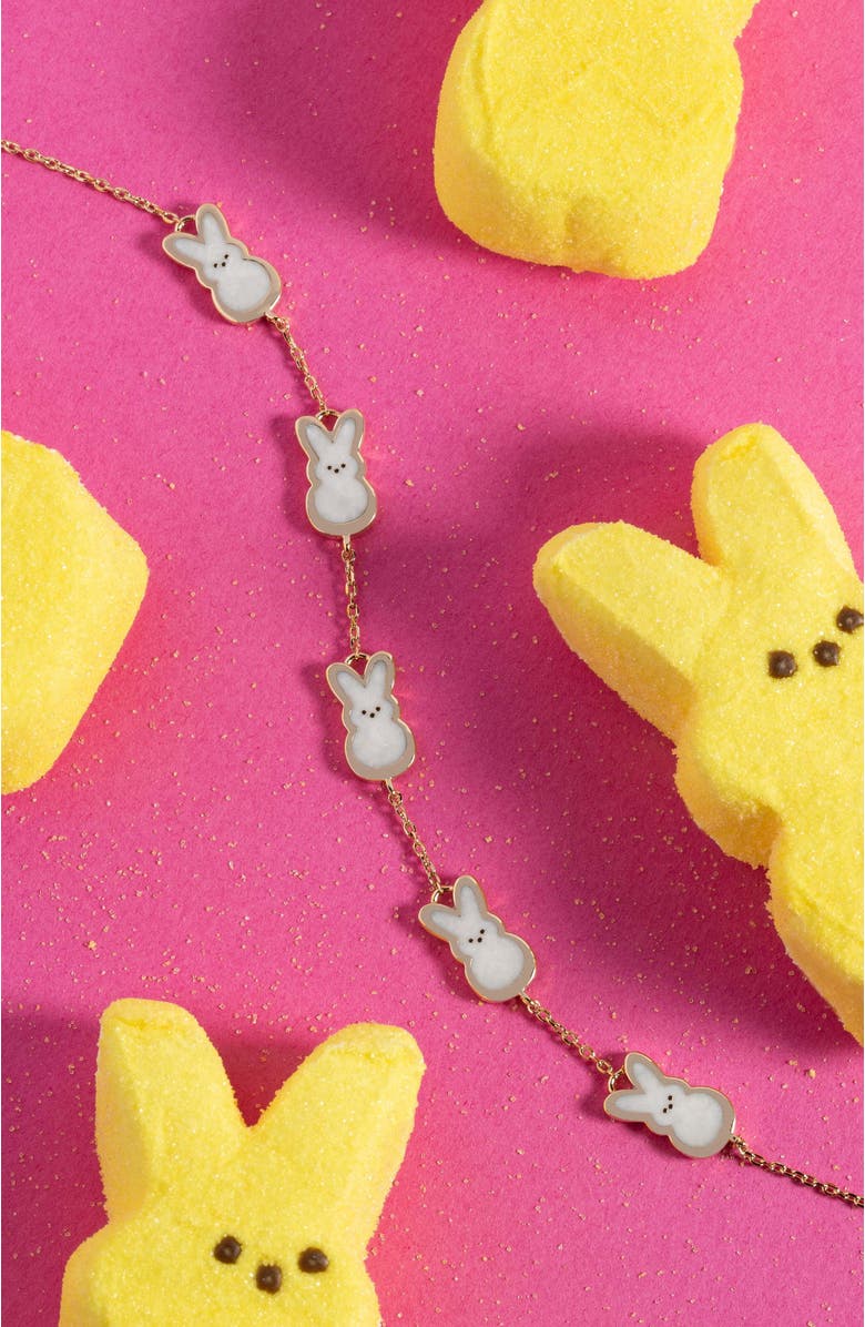 Alex and Ani Peeps<sup>®</sup> Pearlized Bunny Bracelet, Alternate, color, Gold