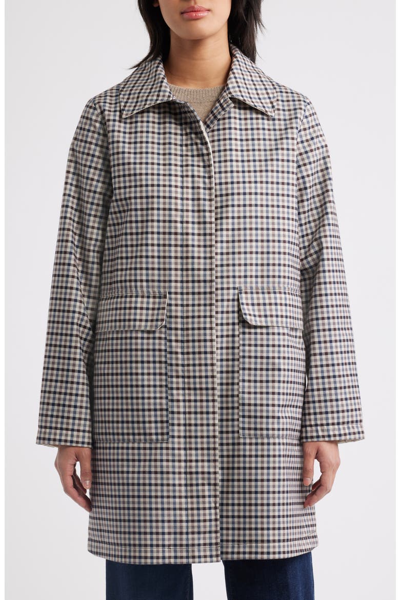 Check Flannel Trench Coat, Alternate, color, MINI TWILL PLAID PRINT FLANNEL