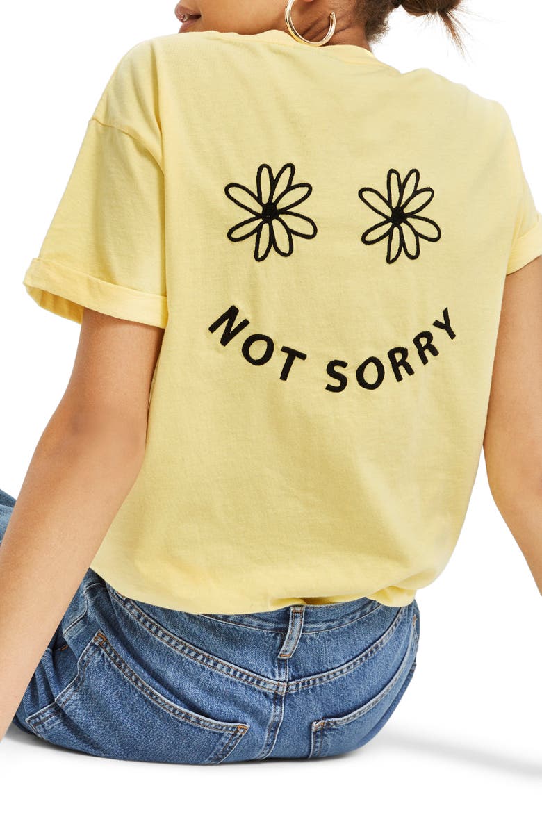 Topshop Sorry Not Sorry Slogan T-Shirt, Alternate, color,
