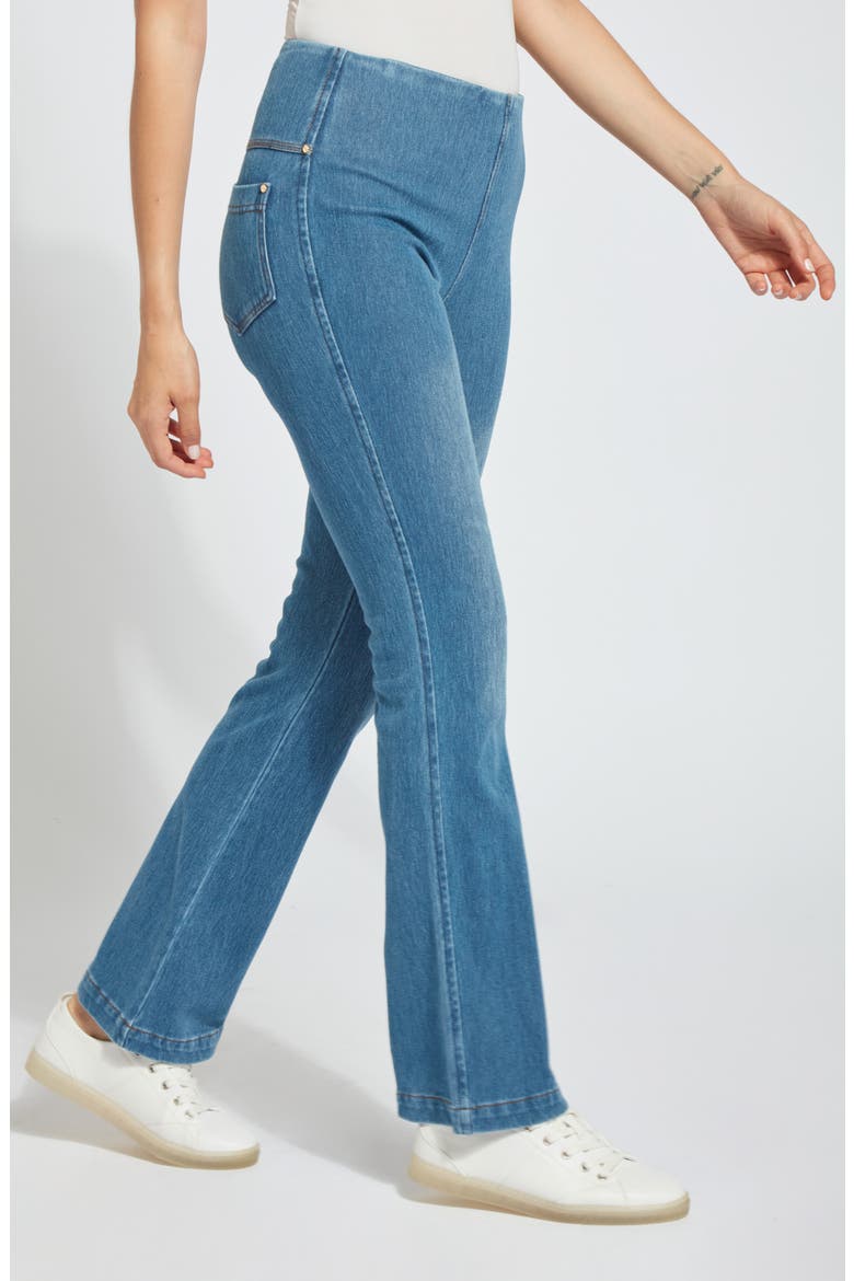 'Lyssentials High Waist Bootcut Pants, Alternate, color, MID WASH