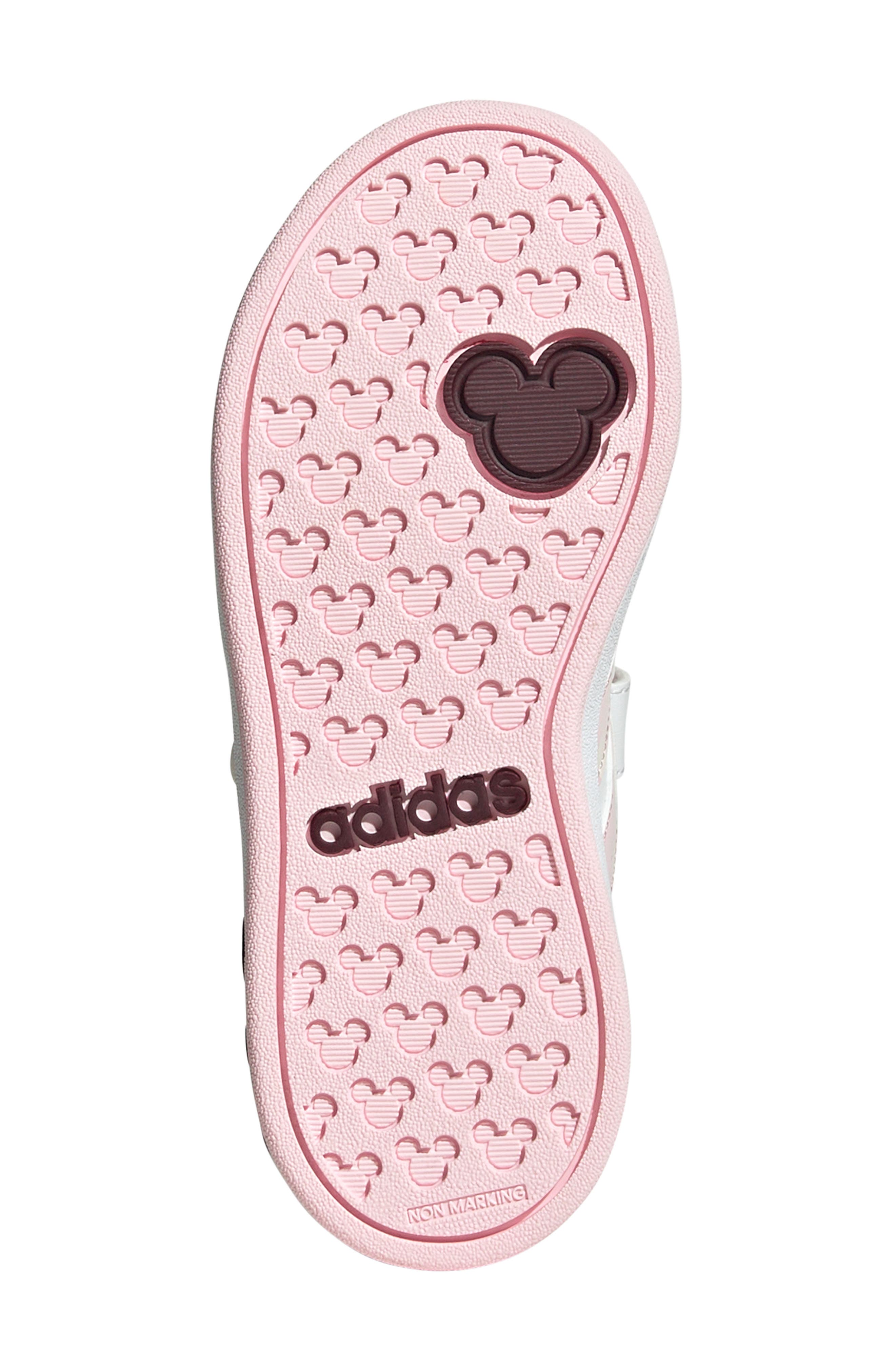 adidas Kids' Grand Court Minnie Mouse Sneaker, Alternate, color, White/ Clear Pink/ Chalk White