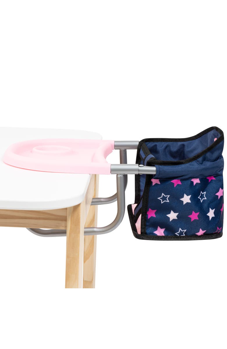 Bayer Design Folding, Attachable Table Seat, Navy, Pink Stars, Alternate, color, Multicolored