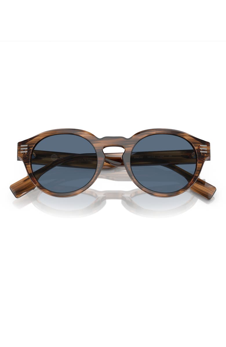 Burberry 50mm Phantos Sunglasses, Alternate, color, Dark Blue/ Brown