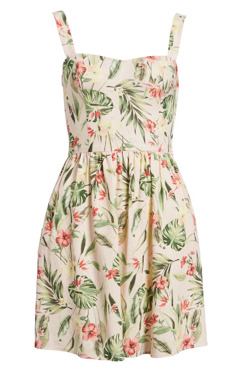 Speechless Tropical Lace Back Minidress, Alternate, color, 