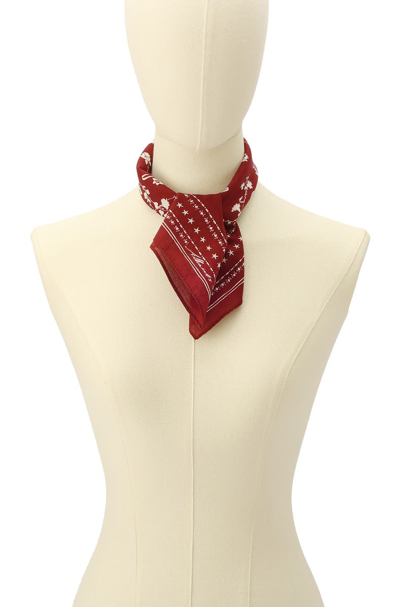 AllSaints Fleur De Lis Bandana, Alternate, color, Raspberry