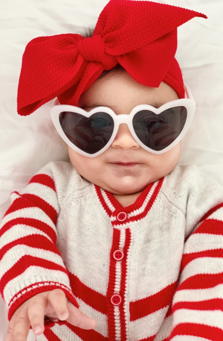 GlamBaby Priscilla 50mm Heart Sunglasses, Alternate, color, White