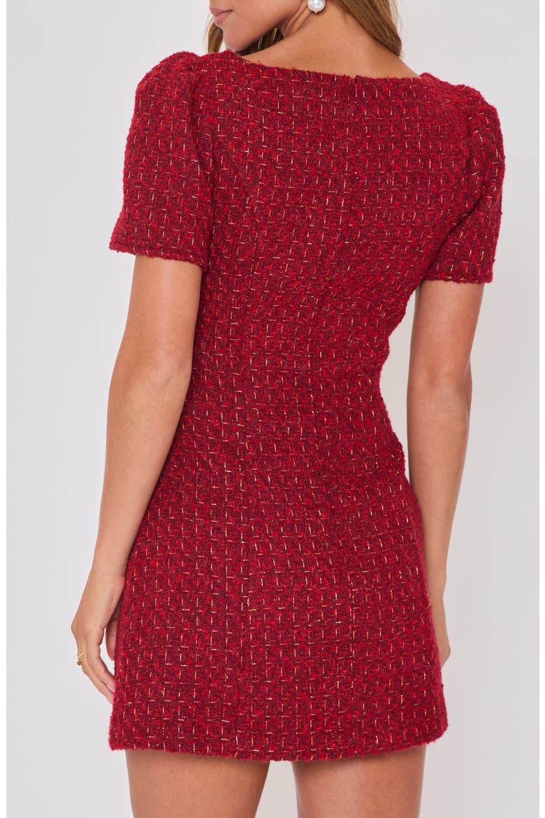 Blair Tweed Minidress, Alternate, color, RED