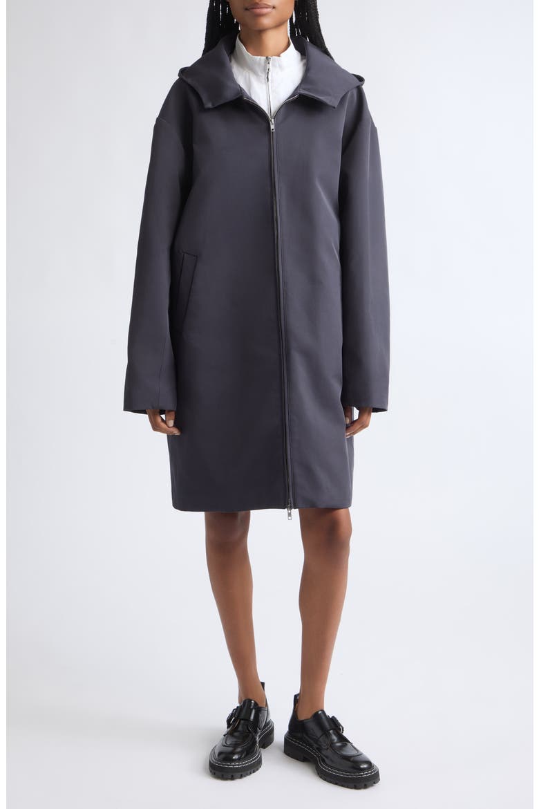 Double Layered Contrast Parka, Main, color, NAVY/ WHITE