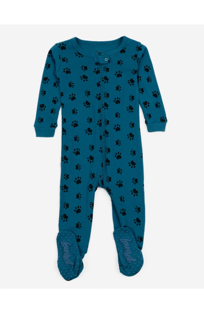 Leveret Footed Printed Cotton Matching Family Pajamas, Coordinated Prints, Main, color, Blue Dog Paw
