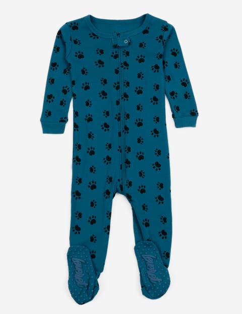 Kids Footed Printed Cotton Matching Family Pajamas, Coordinated Prints (Toddler, Little Kid & Big Kid)