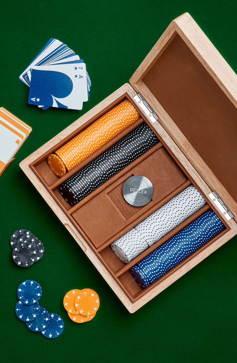 Shinola Lacquered Wood Poker Set, Alternate, color, 