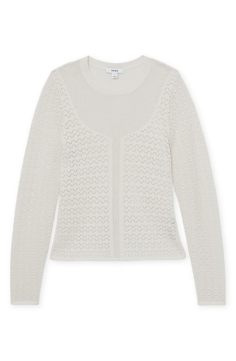 Reiss Bella Pointelle Sweater, Alternate, color, Ivory