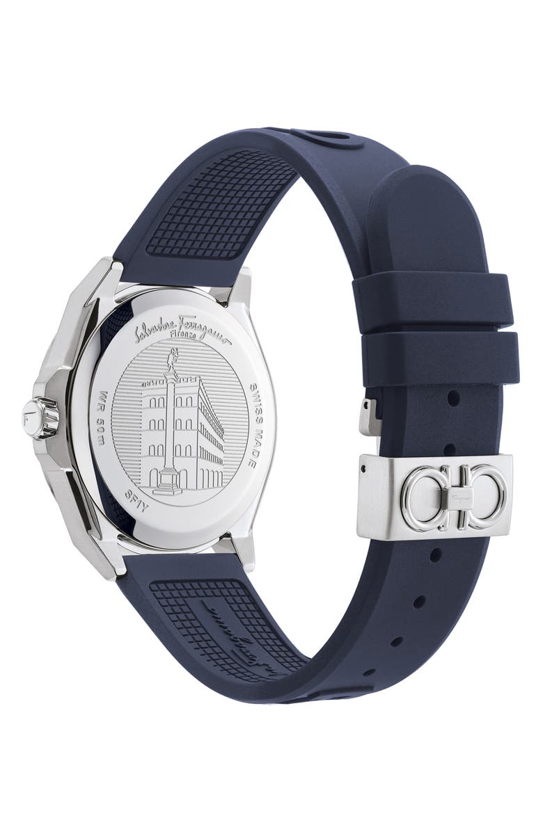 FERRAGAMO Salvatore Ferragamo Urban Silicon Strap Watch, 43mm, Alternate, color,