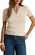 Lauren Ralph Lauren Cable Knit Short Sleeve Sweater
