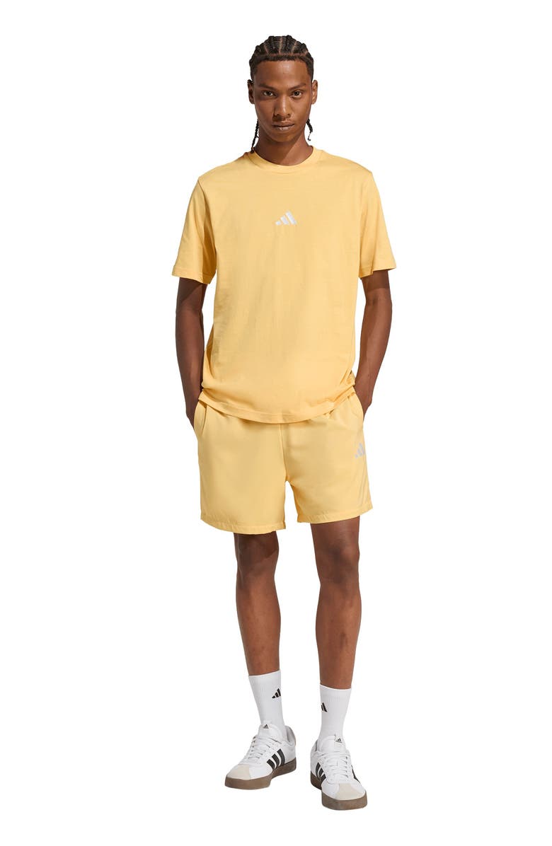 adidas Essentials Small Logo Jersey T-Shirt, Alternate, color, Semi Ice Tangerine/ White