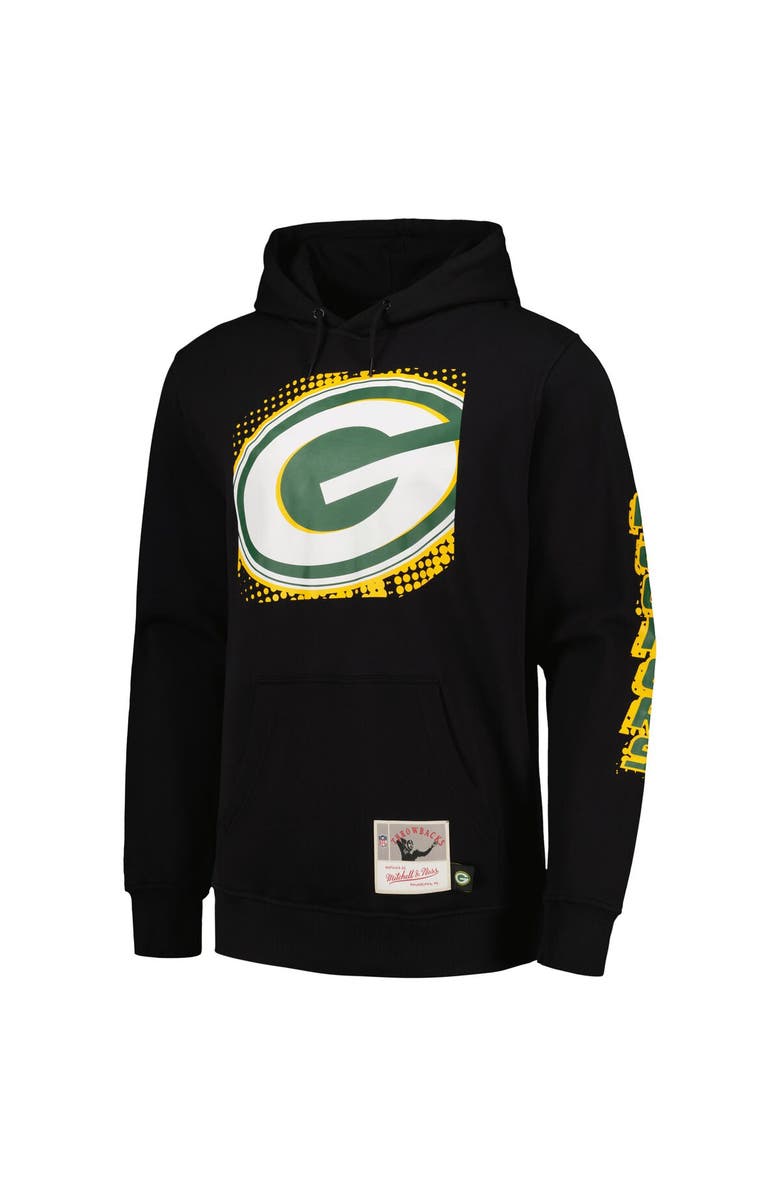 Mitchell & Ness Men's Mitchell & Ness Black Green Bay Packers Gridiron Classics Big Face 7.0 Pullover Hoodie, Alternate, color, Black