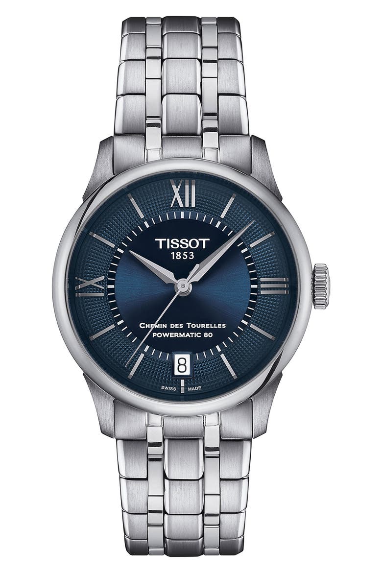 Chemin des Tourelles Powermatic 80 Bracelet Watch, 34mm, Main, color, SILVER