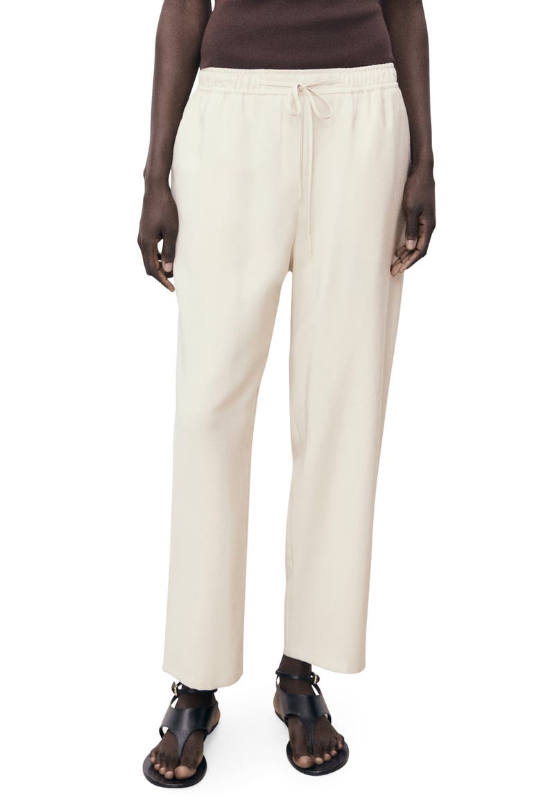 Flowy Drawstring Pants, Main, color, BEIGE