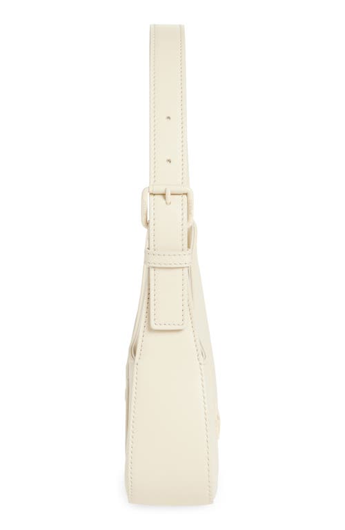 Off-white Jitney Quote Leather Shoulder Bag In Beige