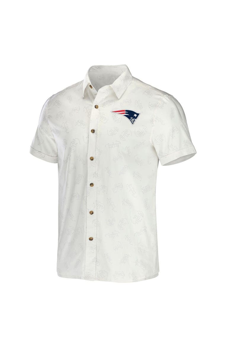 Men's NFL x Darius Rucker Collection by Fanatics White New England Patriots Woven Button-Up T-Shirt, Alternate, color, White