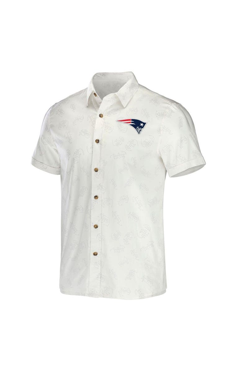 NFL X DARIUS RUCKER Men's NFL x Darius Rucker Collection by Fanatics White New England Patriots Woven Button-Up T-Shirt, Alternate, color, White
