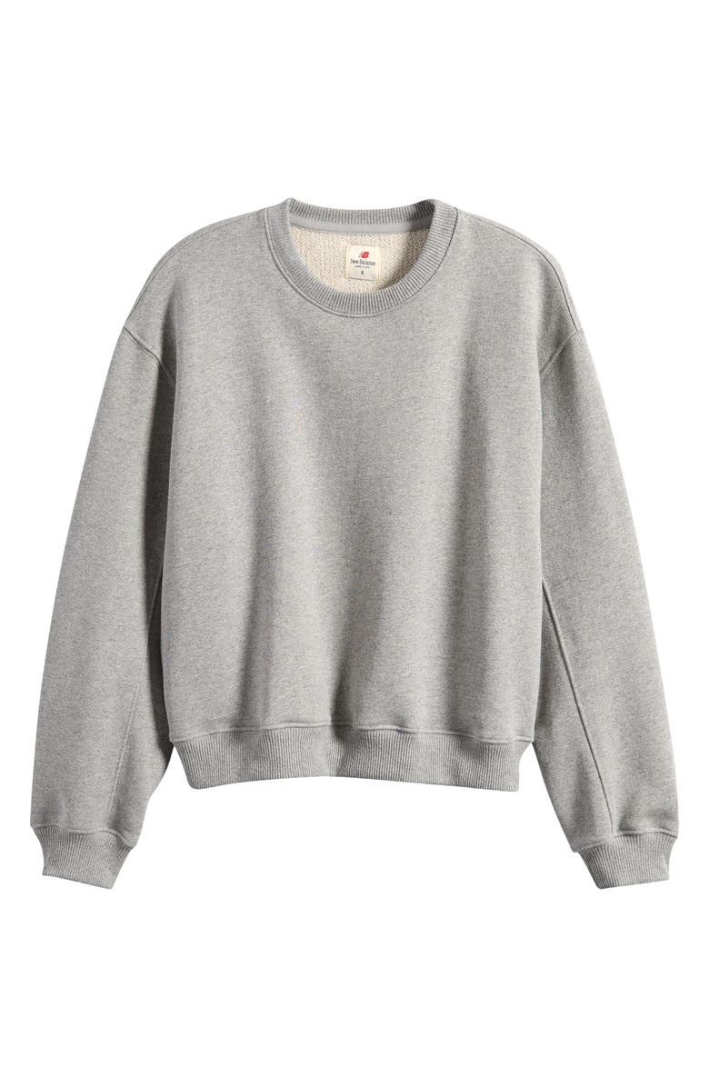 New Balance Made in USA Oversize Cotton French Terry Crewneck Sweatshirt, Alternate, color, Athletic Grey