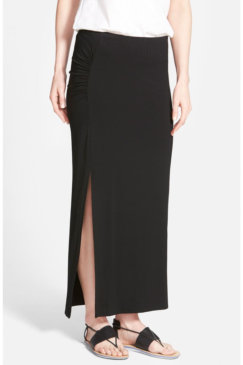 Side Slit Maxi Skirt, Main, color, RICH BLACK