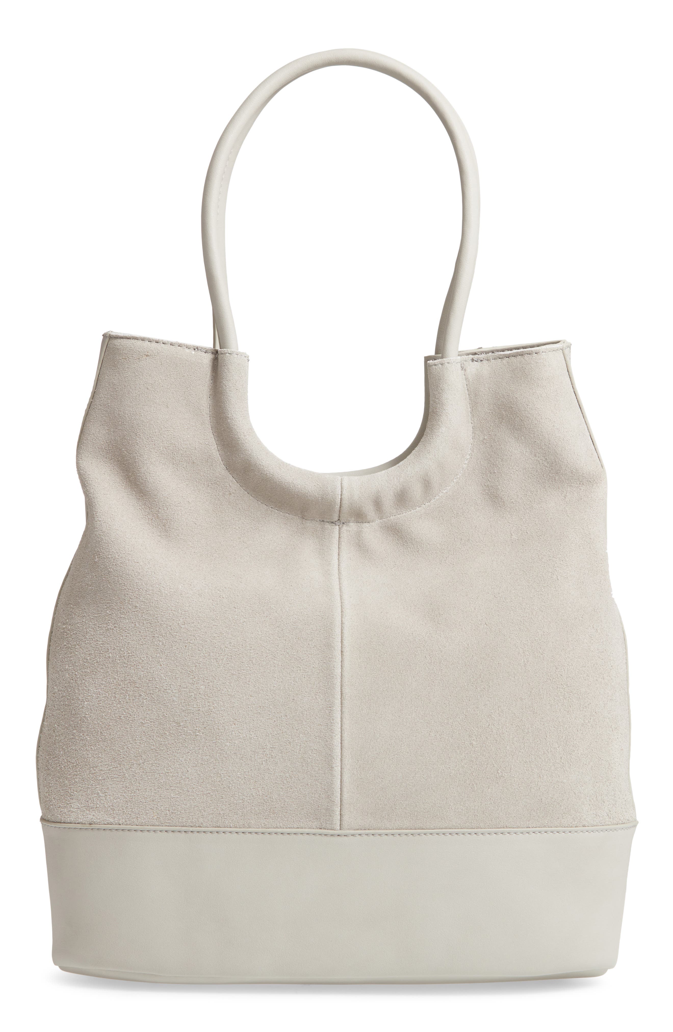 Sole Society Debdi Suede & Faux Leather Tote, Main, color, 