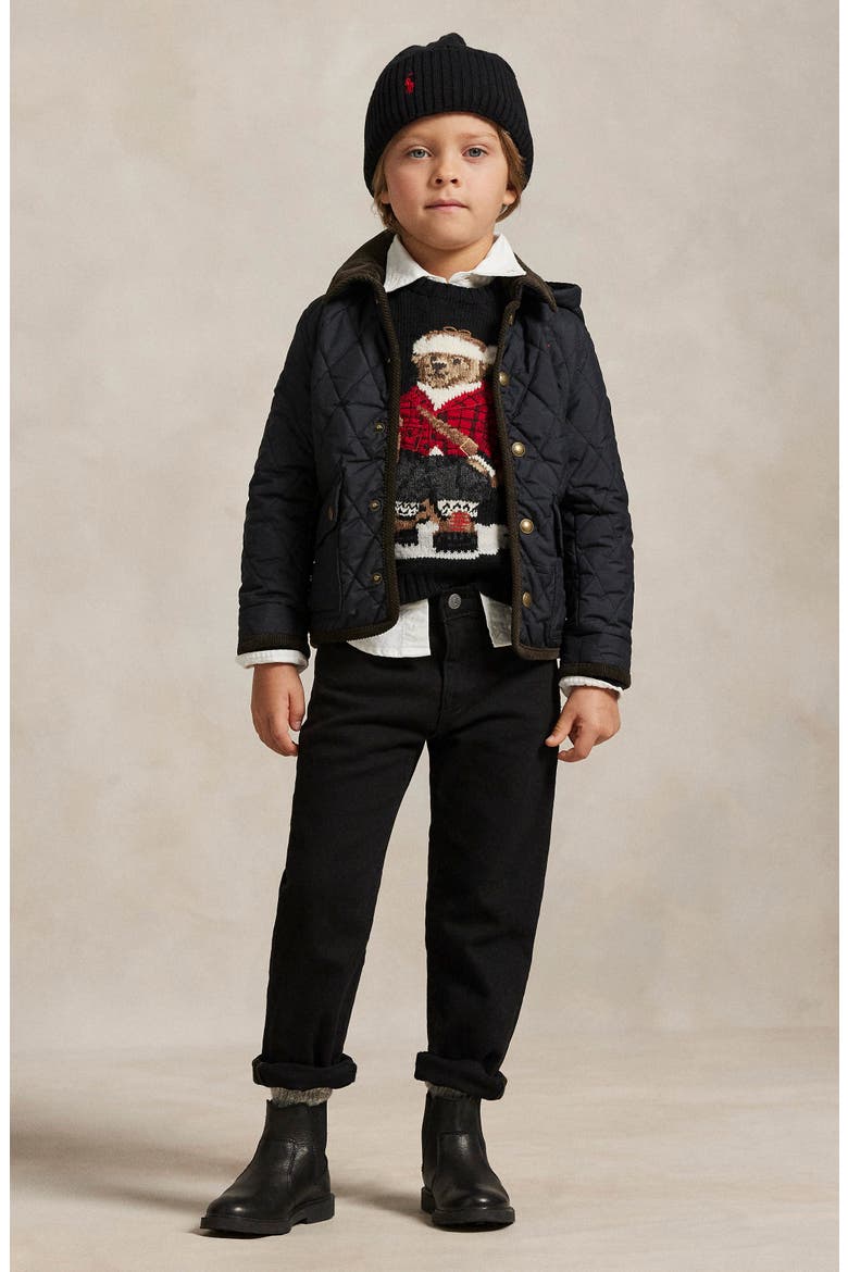 Kids' Quilted Barn Jacket, Alternate, color, POLO BLACK