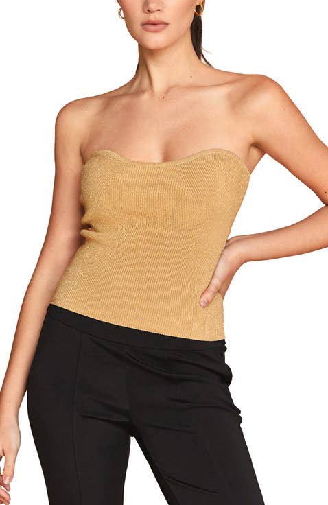 Lurex Rib Corset Top