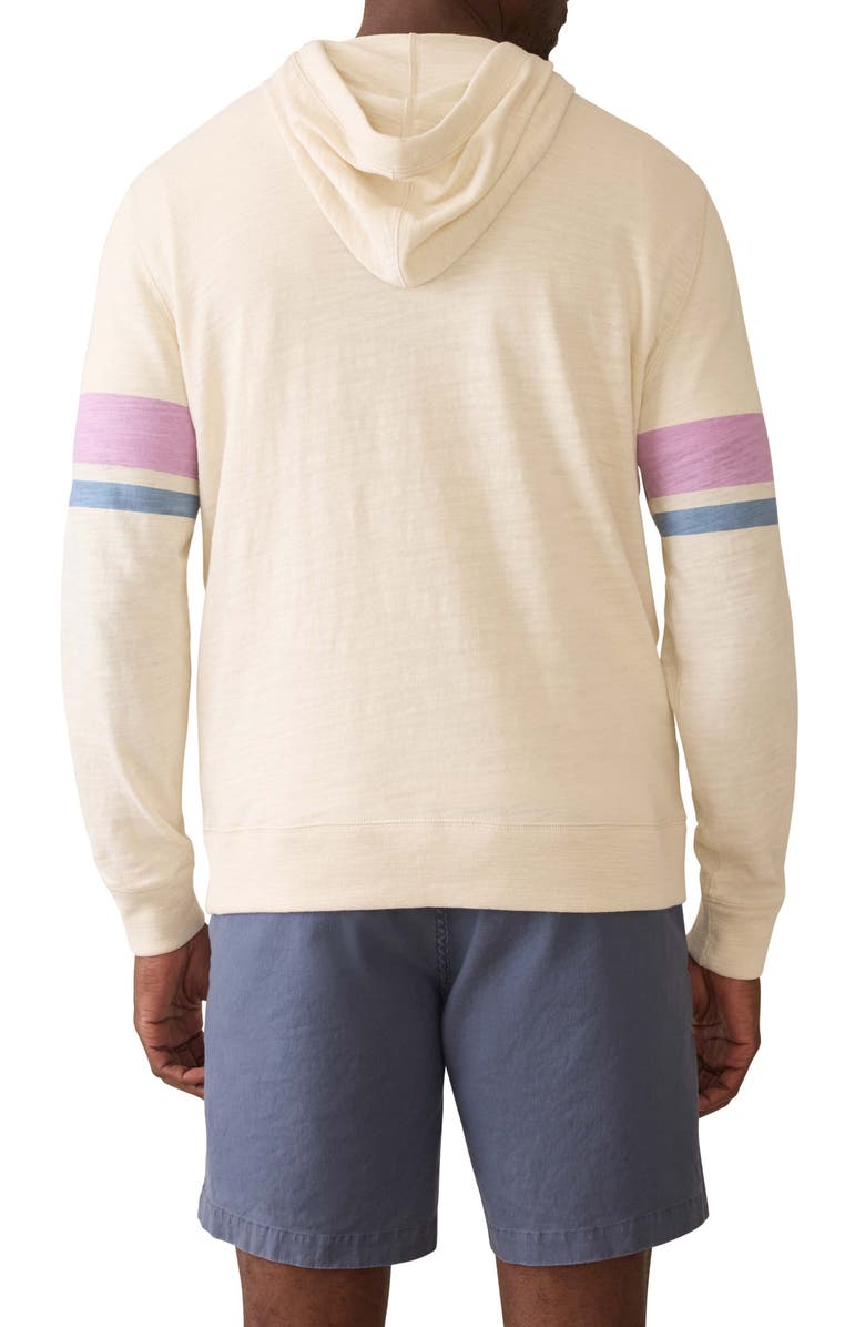 Faherty Sunwashed Slub Organic Cotton Hoodie, Alternate, color, Cream Dume Stripe