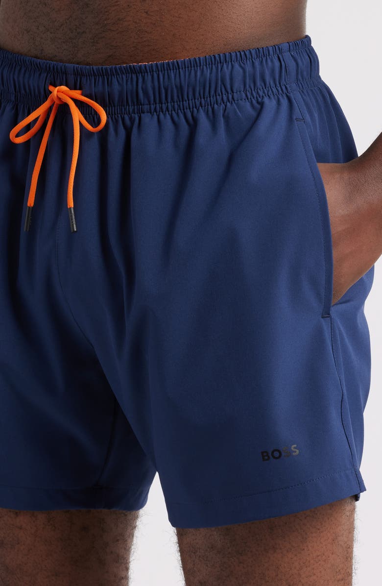 BOSS Tio Swim Trunks, Alternate, color, Navy