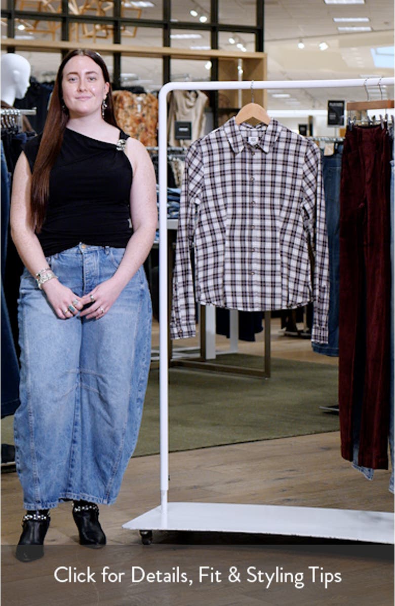 Gwen Plaid Cotton Blend Button-Up Shirt, sales video thumbnail