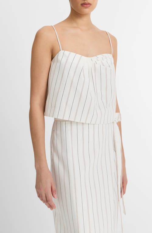 Shop Vince Seedling Stripe Drape Tank In Off White/marigold