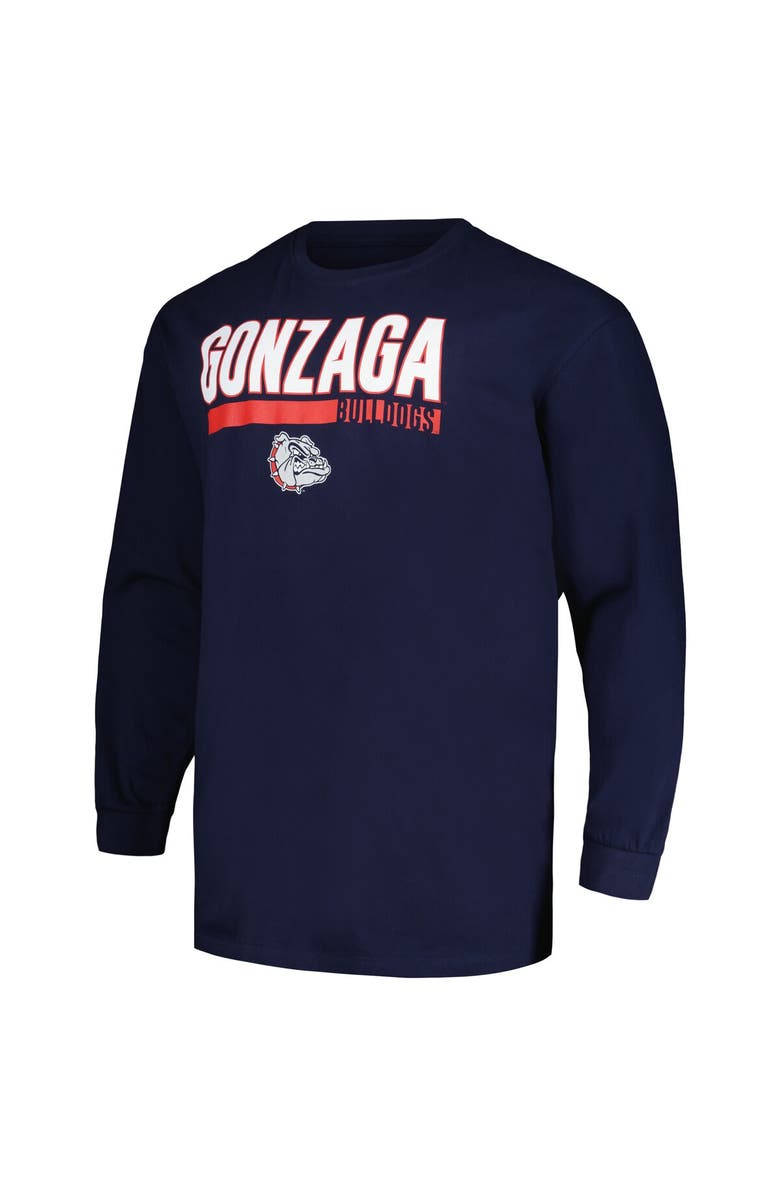 PROFILE Men's Profile Navy Gonzaga Bulldogs Big & Tall Two-Hit Long Sleeve T-Shirt, Alternate, color, 