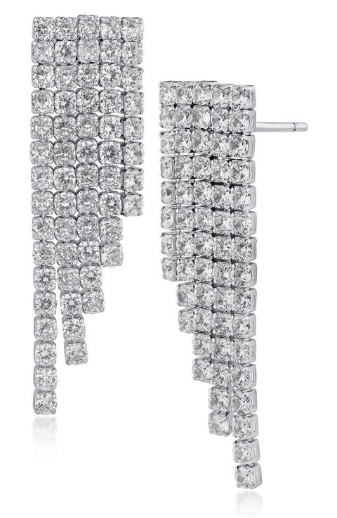 Cubic Zirconia Fringe Earrings