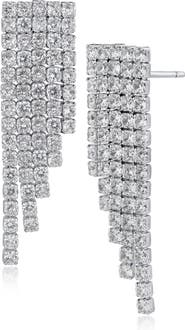 CZ by Kenneth Jay Lane Cubic Zirconia Fringe Earrings