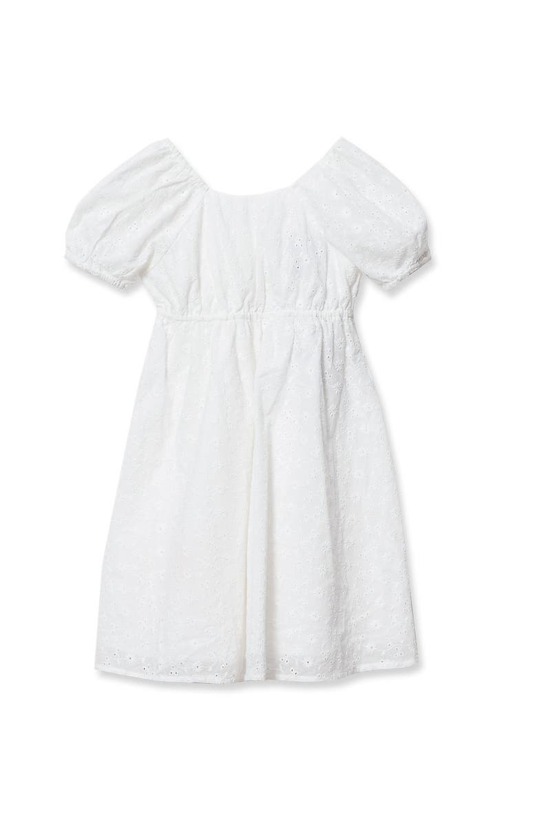 Lands' End Girls Short Sleeve Bow Dress, Main, color, White