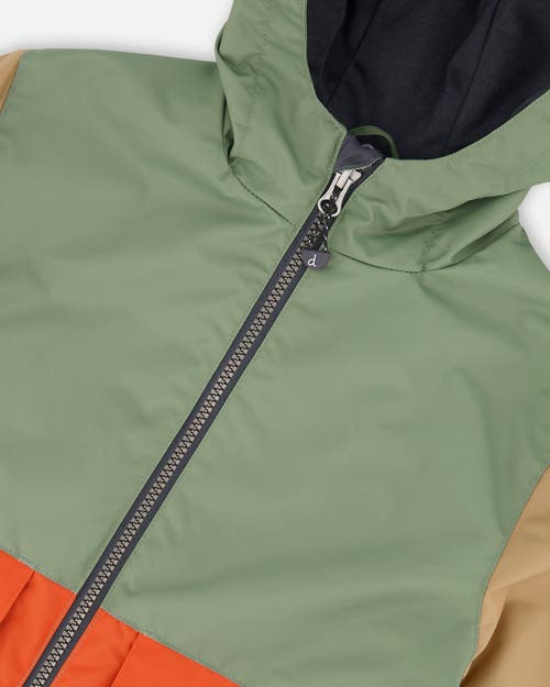 Deux Par Deux Boy's 3-in-1 Mid-season Outerwear Set Gray, Beige, Orange, And Sage In Green