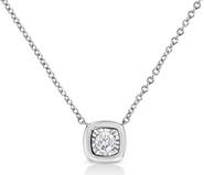 Haus of Brilliance 925 Sterling Silver 1/10 ctw Miracle Set Round Diamond Mixed Shape Pendant Necklace