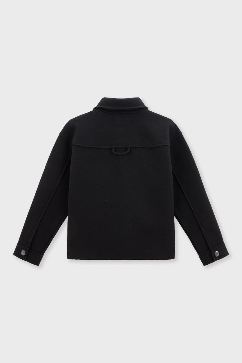 Black Sustainable Boxy Shirt Jacket Kids, Alternate, color, Black