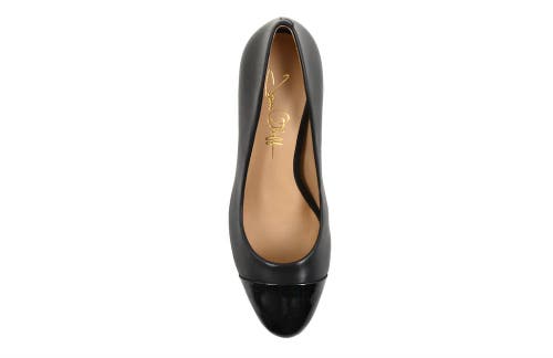Joan Oloff Shoes Sandra Leather Cap Toe Pump In Black