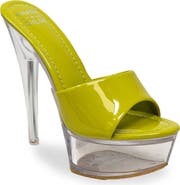 CHASE AND CHLOE Chase & Chloe Clear Platform Mule Sandal